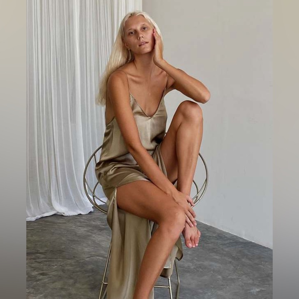 Bahhgoose 100% Silk Slip Dress - Size S/M